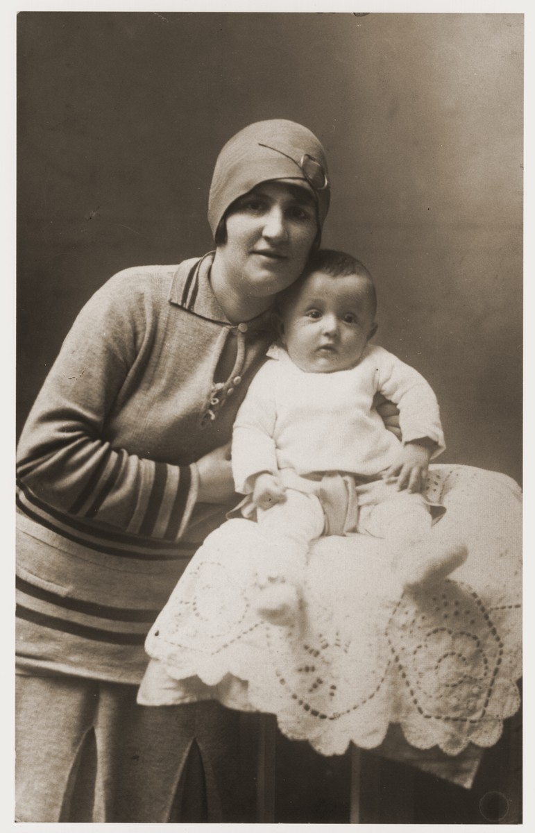 Portrait of Helen Berkovic Goldberger and her son, Milan.
