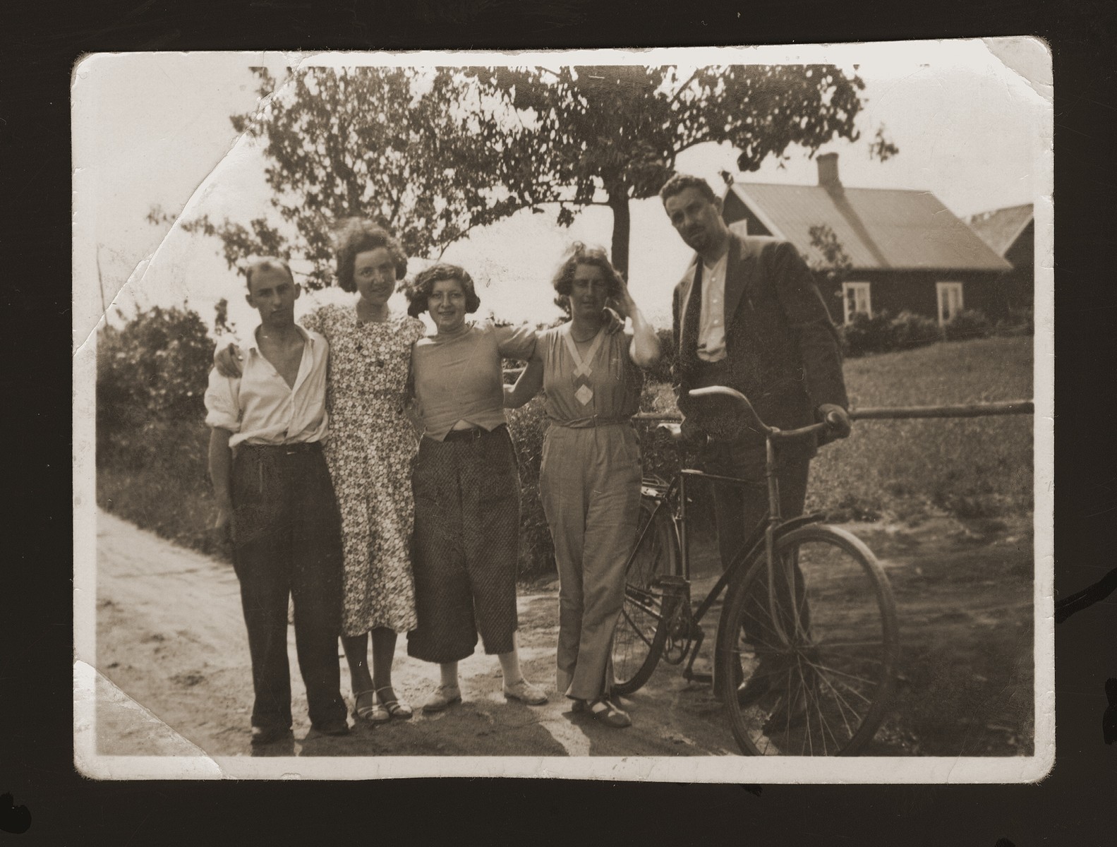 Eugene Goldberger poses with Danish acquaintances shortly after moving