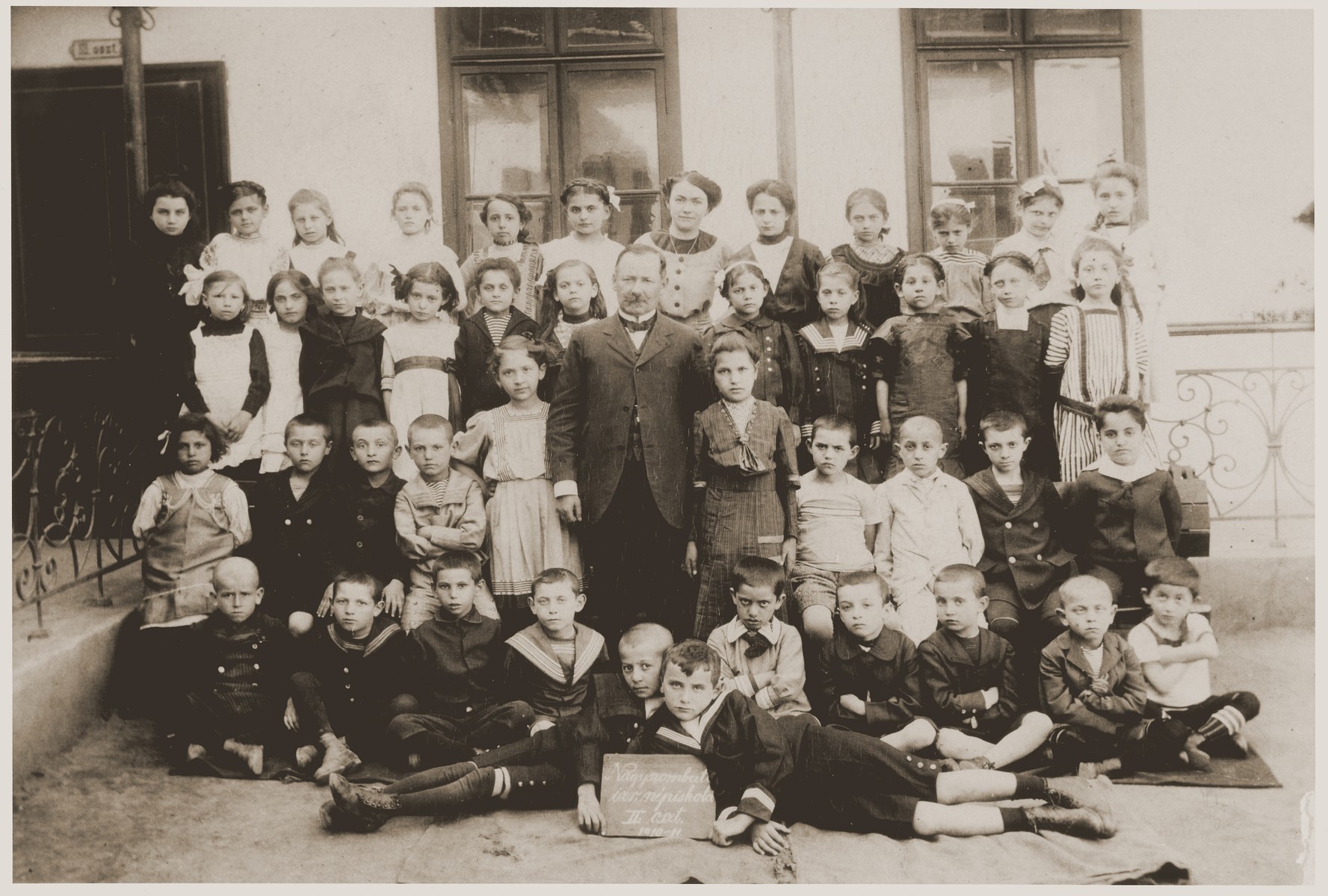 Elementary school in Hlohovec, Slovakia. Eugene Goldberger is in the
